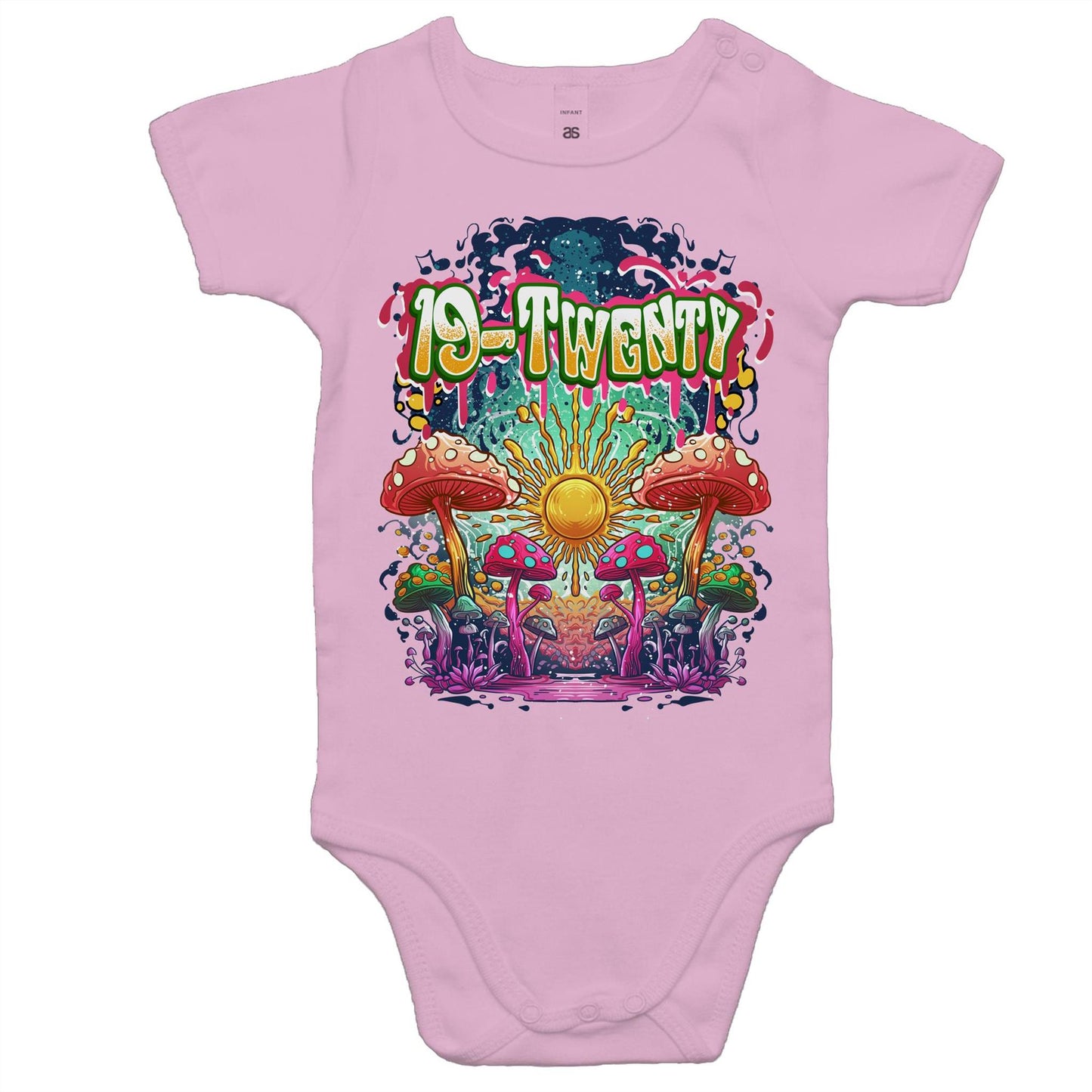 19-Twenty • Mushroom Mayhem • AS Colour Mini Me - Baby Onesie Romper