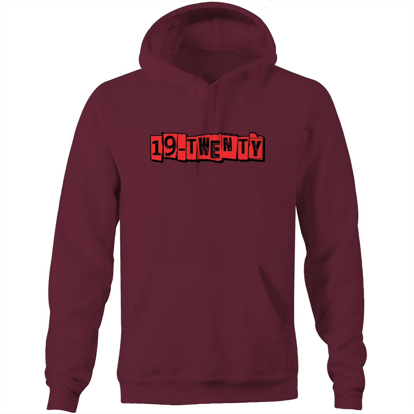 19-Twenty Text - AS Colour Stencil - Pocket Hoodie Sweatshirt