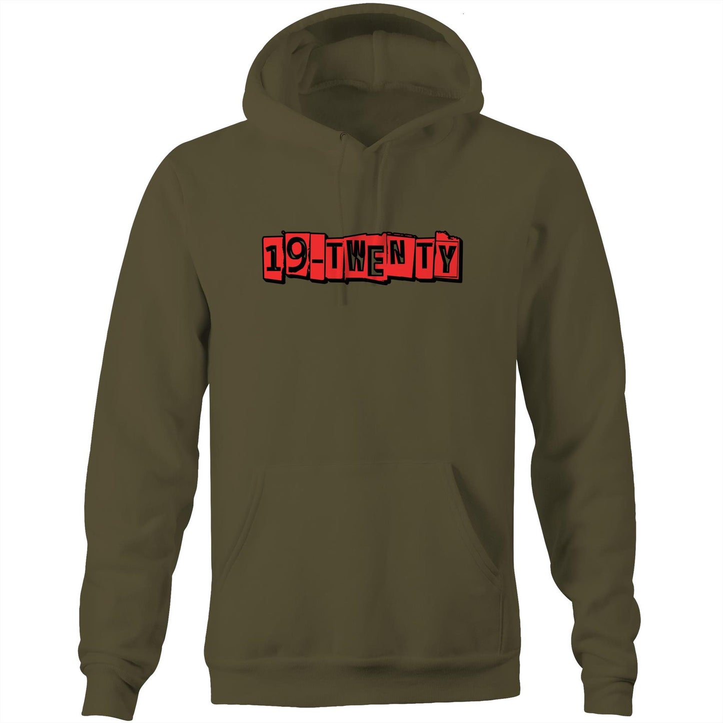 19-Twenty Text - AS Colour Stencil - Pocket Hoodie Sweatshirt