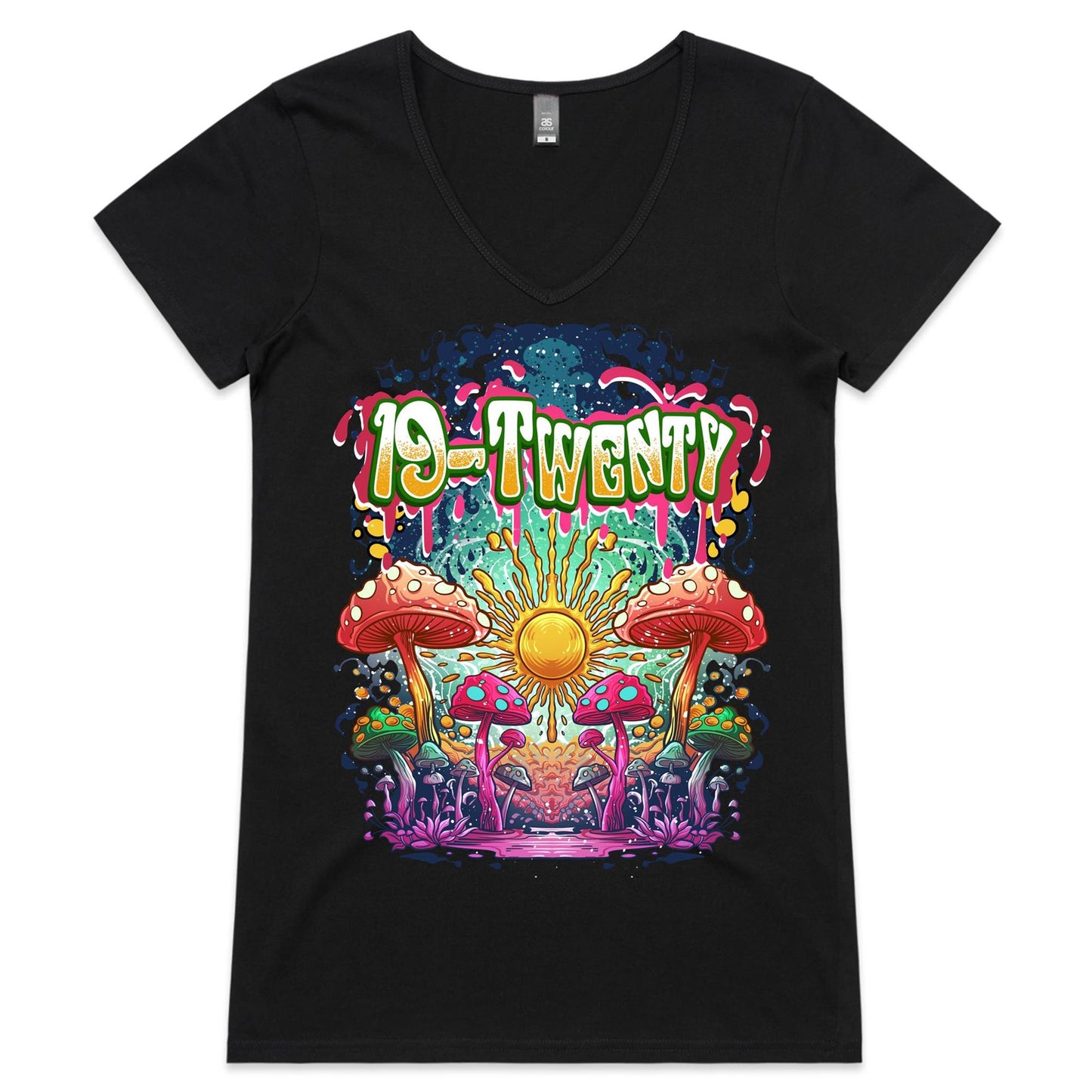 19-Twenty • Mushroom Mayhem • Womens V-Neck T-Shirt