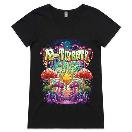 19-Twenty • Mushroom Mayhem • Womens V-Neck T-Shirt