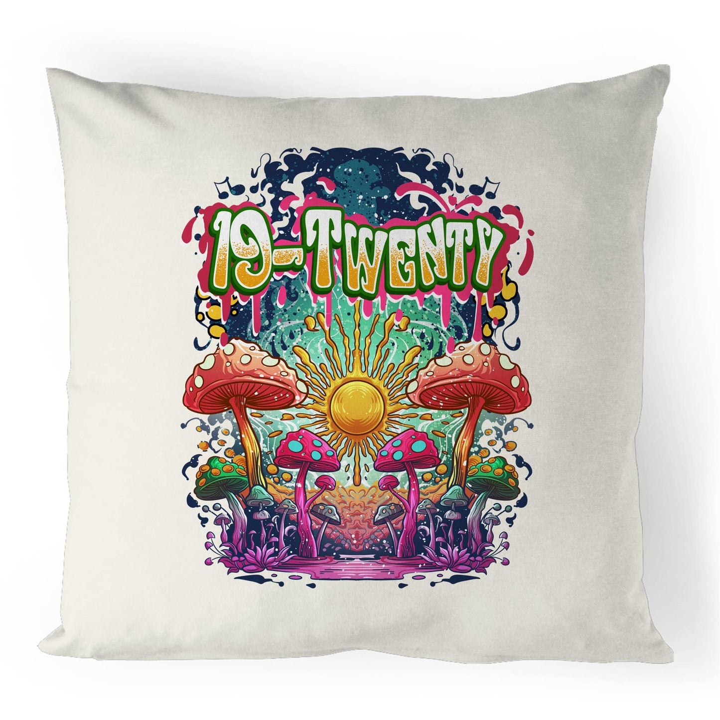 19-Twenty • Mushroom Mayhem • Linen Cushion Cover