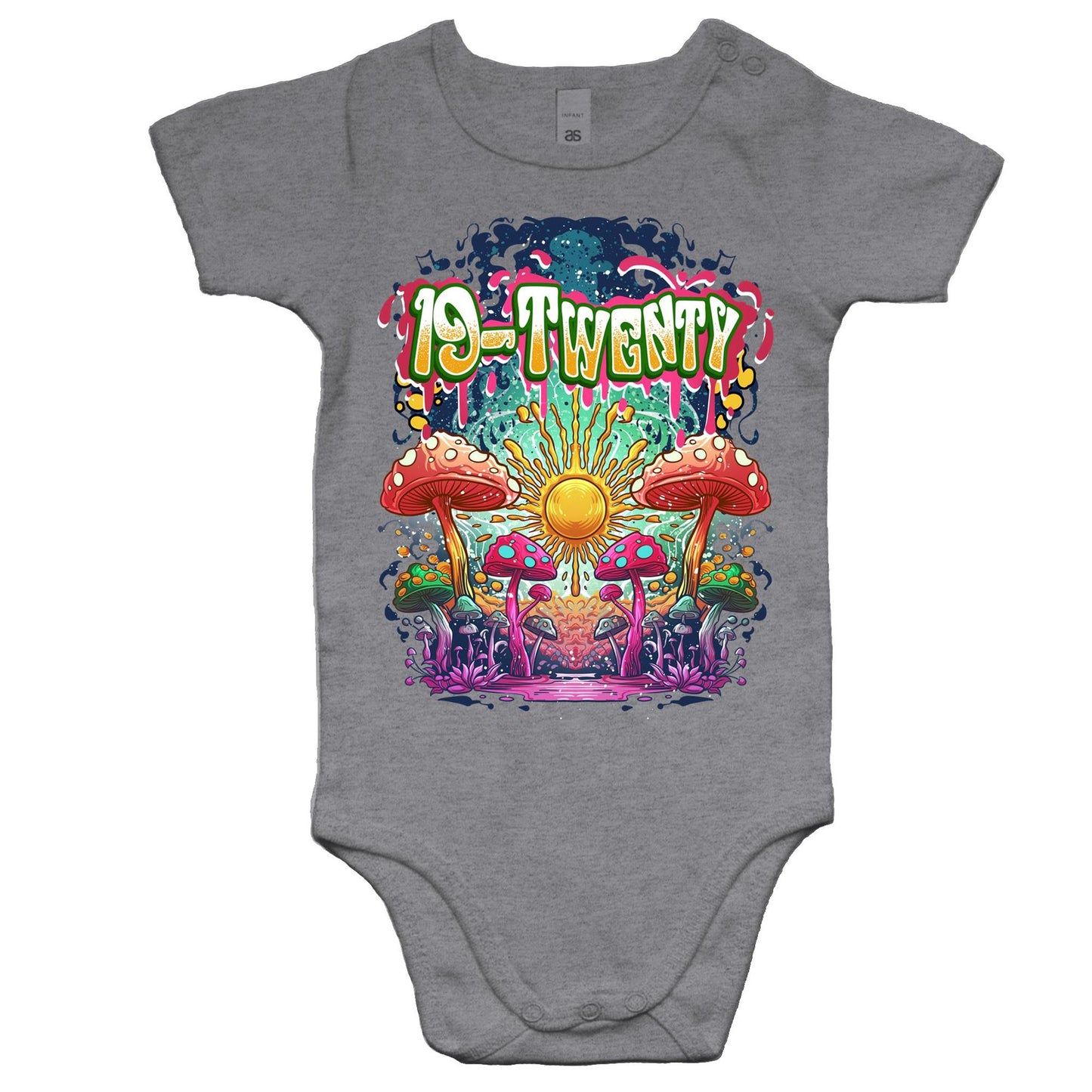 19-Twenty • Mushroom Mayhem • AS Colour Mini Me - Baby Onesie Romper