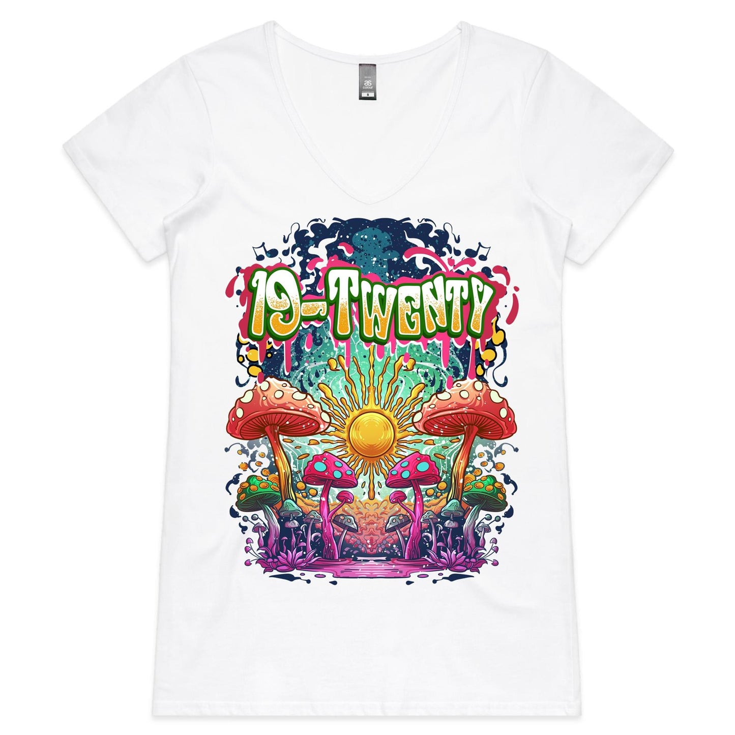 19-Twenty • Mushroom Mayhem • Womens V-Neck T-Shirt