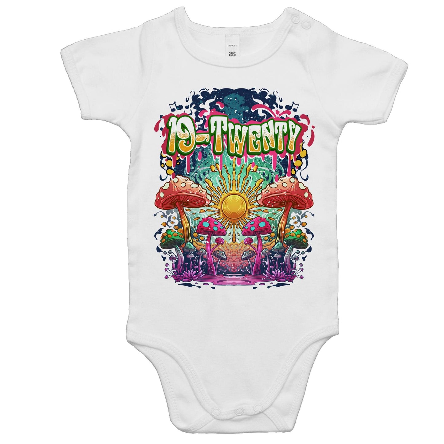 19-Twenty • Mushroom Mayhem • AS Colour Mini Me - Baby Onesie Romper