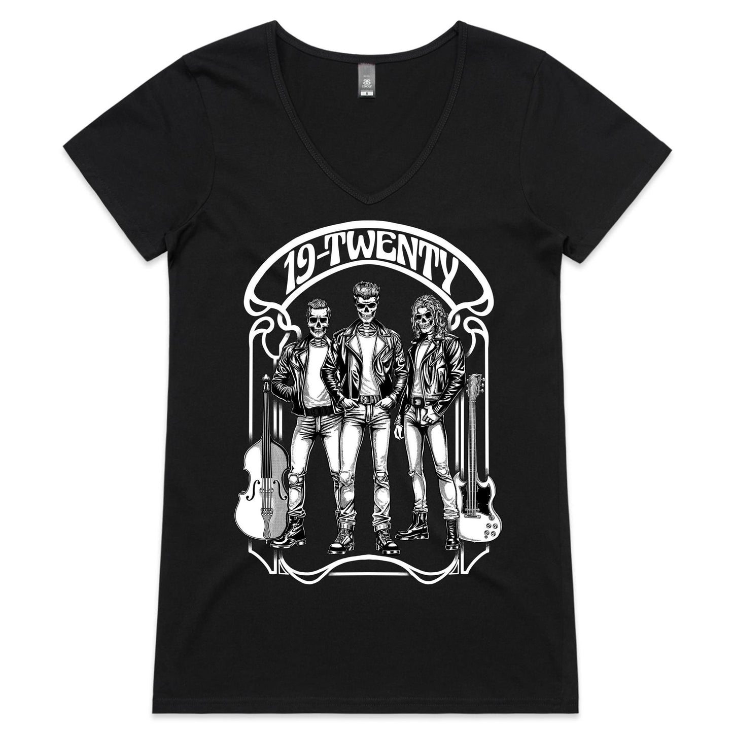 19-Twenty • Skelly Trio • Womens V-Neck T-Shirt